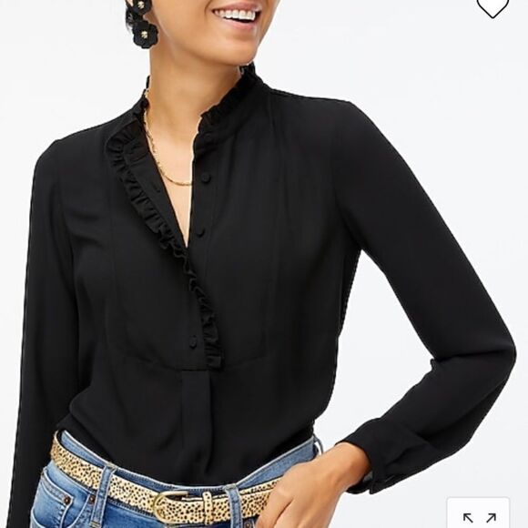 J. Crew Factory Long-sleeve top with ruffles Item BA742* - Picture 5 of 6